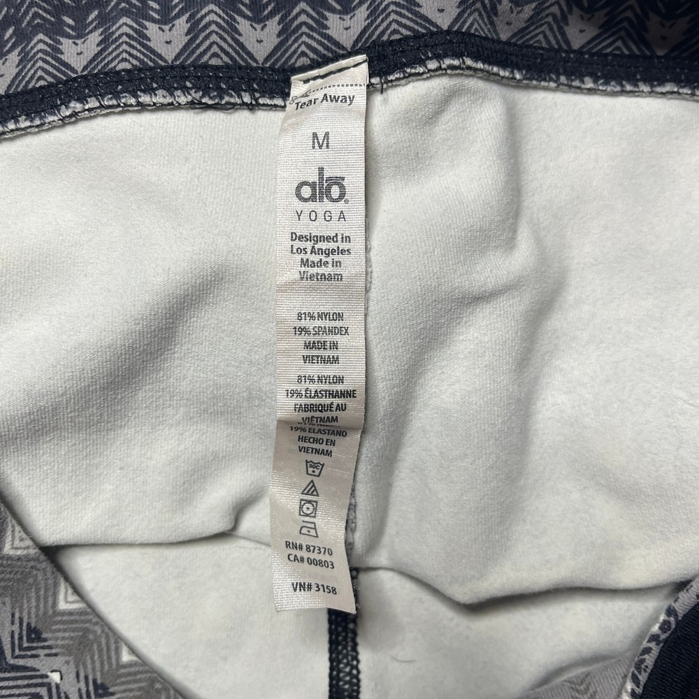 Alo Yoga Leggings Medium‎ Gray Black Patterned Activewear Athletic Pants - Picture 6 of 6